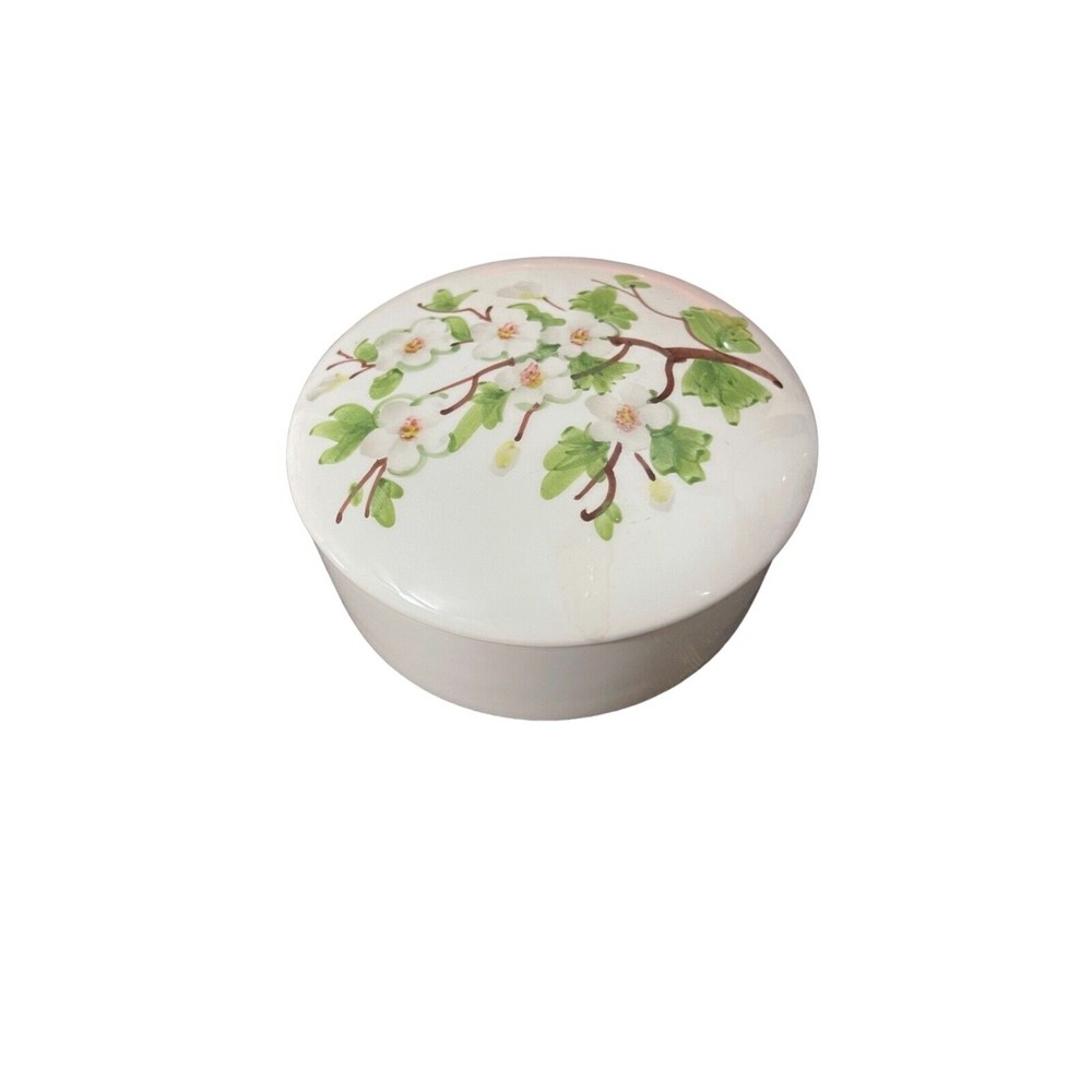 Vintage CERAMICHE LEONARDO #5319 Ceramic Trinket Box  Made in Italy HandPainted